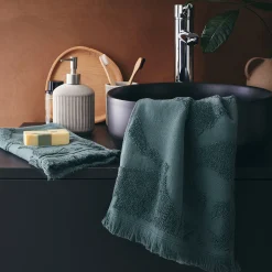 alinea Serviette Invité*Lot de 2 serviettes invité en coton - 30x50cm Vert cèdre