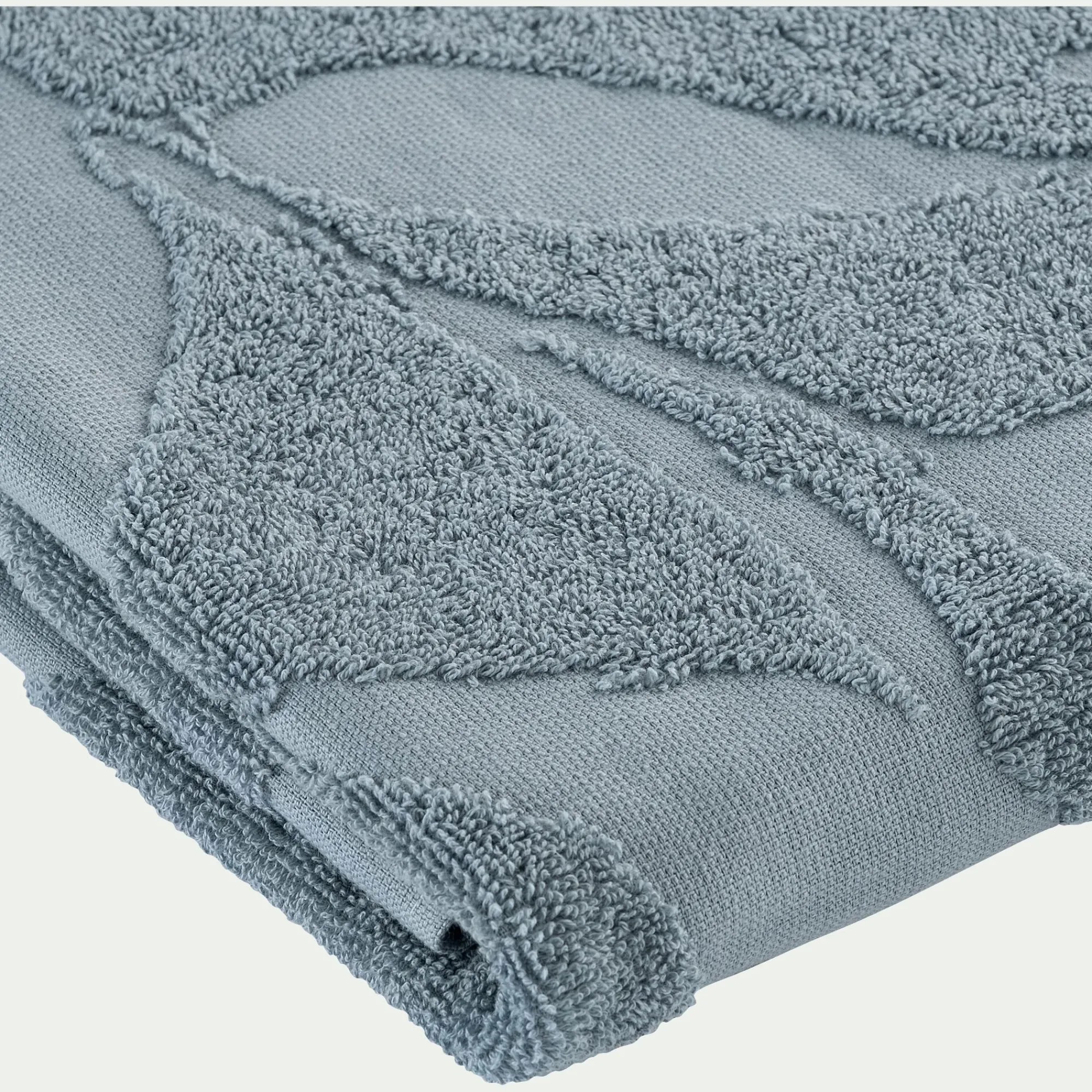 alinea Serviette Invité*Lot de 2 serviettes invité en coton - 30x50cm Bleu calaluna