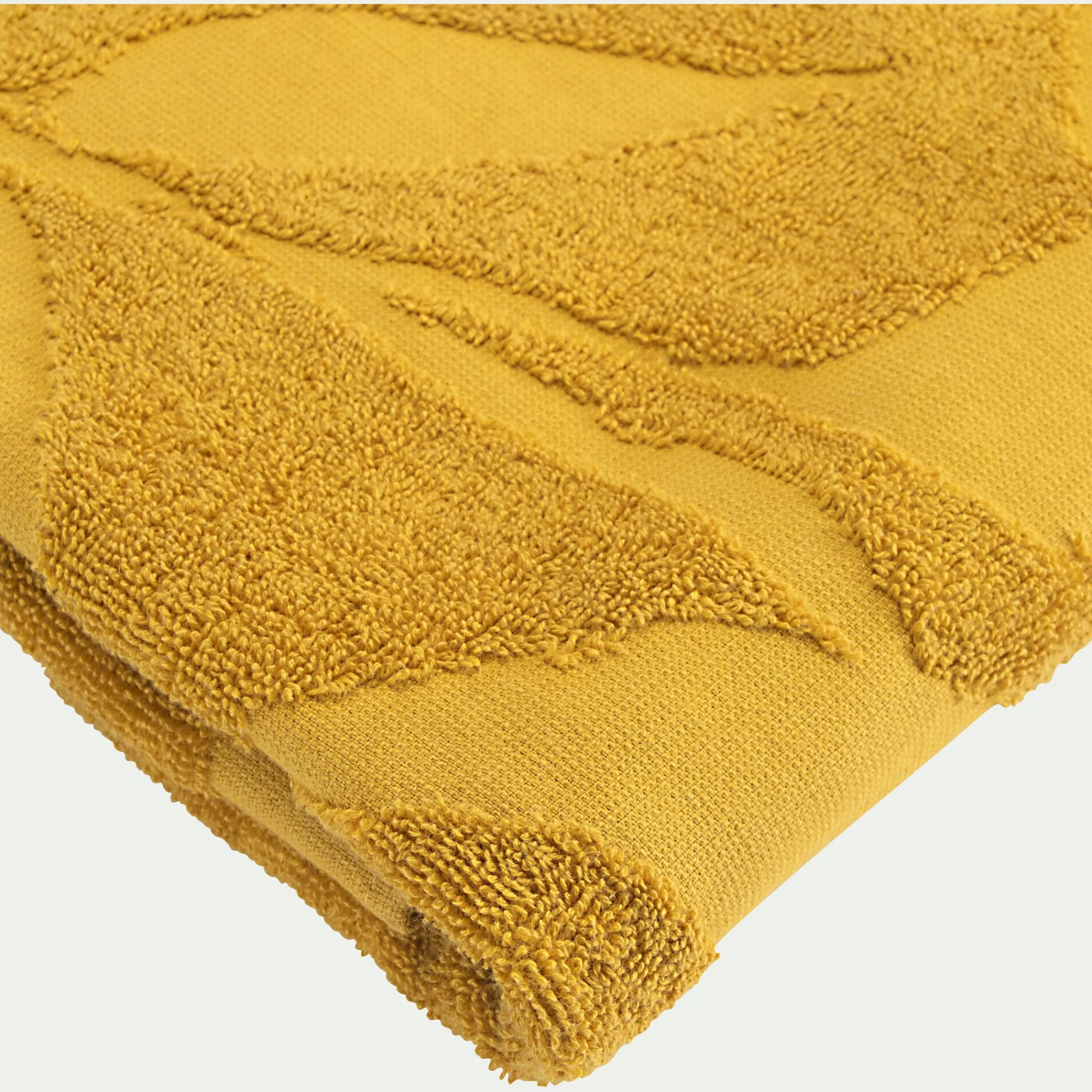 alinea Serviette Invité*Lot de 2 serviettes invité en coton - 30x50cm Jaune argan