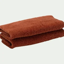 alinea Serviette Invité*Lot de 2 serviettes invité en coton 30x50cm - Brun rustrel