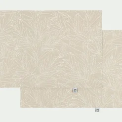 alinea Set De Table*Lot de 2 sets de table en coton enduit motif laurier - alpilles 35x48cm Beige