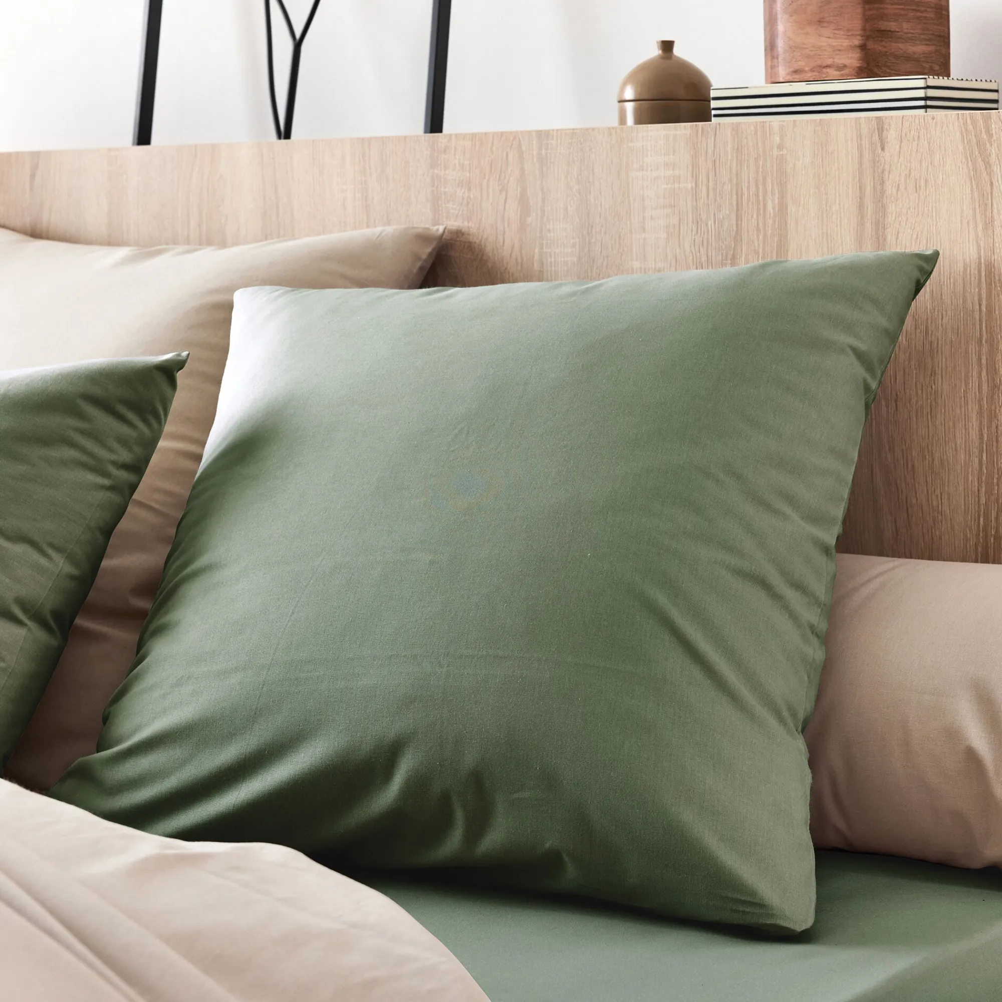 alinea Taie D'Oreiller*Lot de 2 taies d'oreiller en coton - cèdre 65x65cm Vert