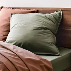 alinea Taie D'Oreiller*Lot de 2 taies d'oreiller en percale de coton - cèdre 65x65cm Vert