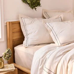 alinea Taie D'Oreiller*Lot de 2 taies d'oreiller en coton brodé 50x70cm - ventoux Blanc