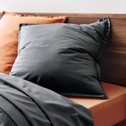 alinea Taie D'Oreiller*Lot de 2 taies d'oreiller en percale de coton - ardoise 65x65cm Gris