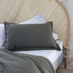 alinea Taie D'Oreiller*Lot de 2 taies d'oreiller en percale de coton 50x70cm - cèdre Vert