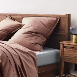 alinea Taie D'Oreiller*Lot de 2 taies d'oreiller en percale de coton - brun rhassoul 65x65cm Marron