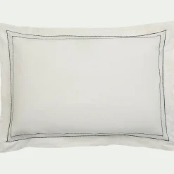 alinea Taie D'Oreiller*Lot de 2 taies d'oreiller en coton brodé 65x65cm - Blanc