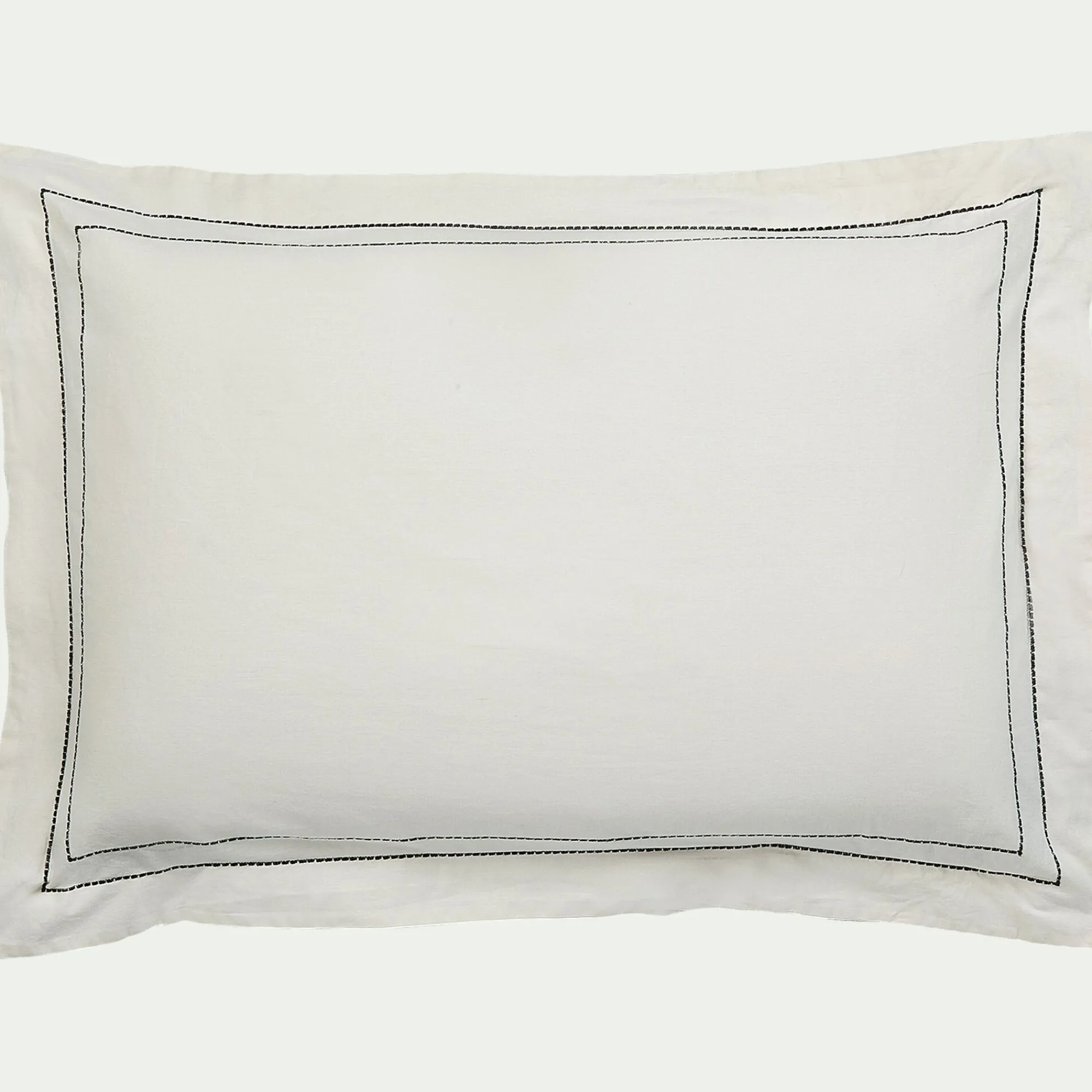 alinea Taie D'Oreiller*Lot de 2 taies d'oreiller en coton brodé 65x65cm - Blanc