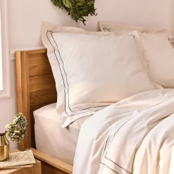 alinea Taie D'Oreiller*Lot de 2 taies d'oreiller en coton brodé 65x65cm - Blanc