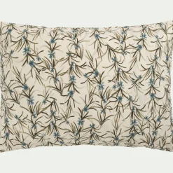 alinea Taie D'Oreiller*Lot de 2 taies d'oreiller en percale de coton 50x70cm - motifs romarin Blanc