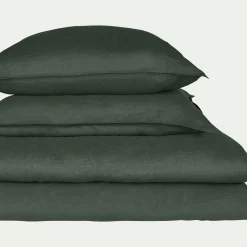 alinea Taie D'Oreiller*Lot de 2 taies d'oreiller en lin lavé - cèdre 50x70cm Vert