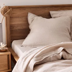 alinea Taie D'Oreiller*Lot de 2 taies d'oreiller en lin lavé - 65x65cm Beige