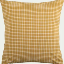 alinea Taie D'Oreiller*Lot de 2 taies d'oreiller en coton motif carreaux 63x63cm - Jaune