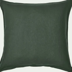 alinea Taie D'Oreiller*Lot de 2 taies d'oreiller en lin lavé - cèdre 65x65cm Vert