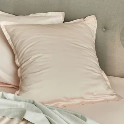 alinea Taie D'Oreiller*Lot de 2 taies d'oreillers en satin lavé de 65x65cm - pétale Rose