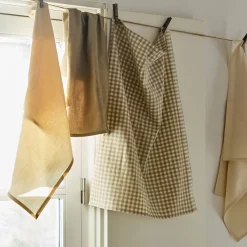 alinea Tablier Et Torchon*Lot de 3 torchons dépareillés en coton 50x70cm - Beige
