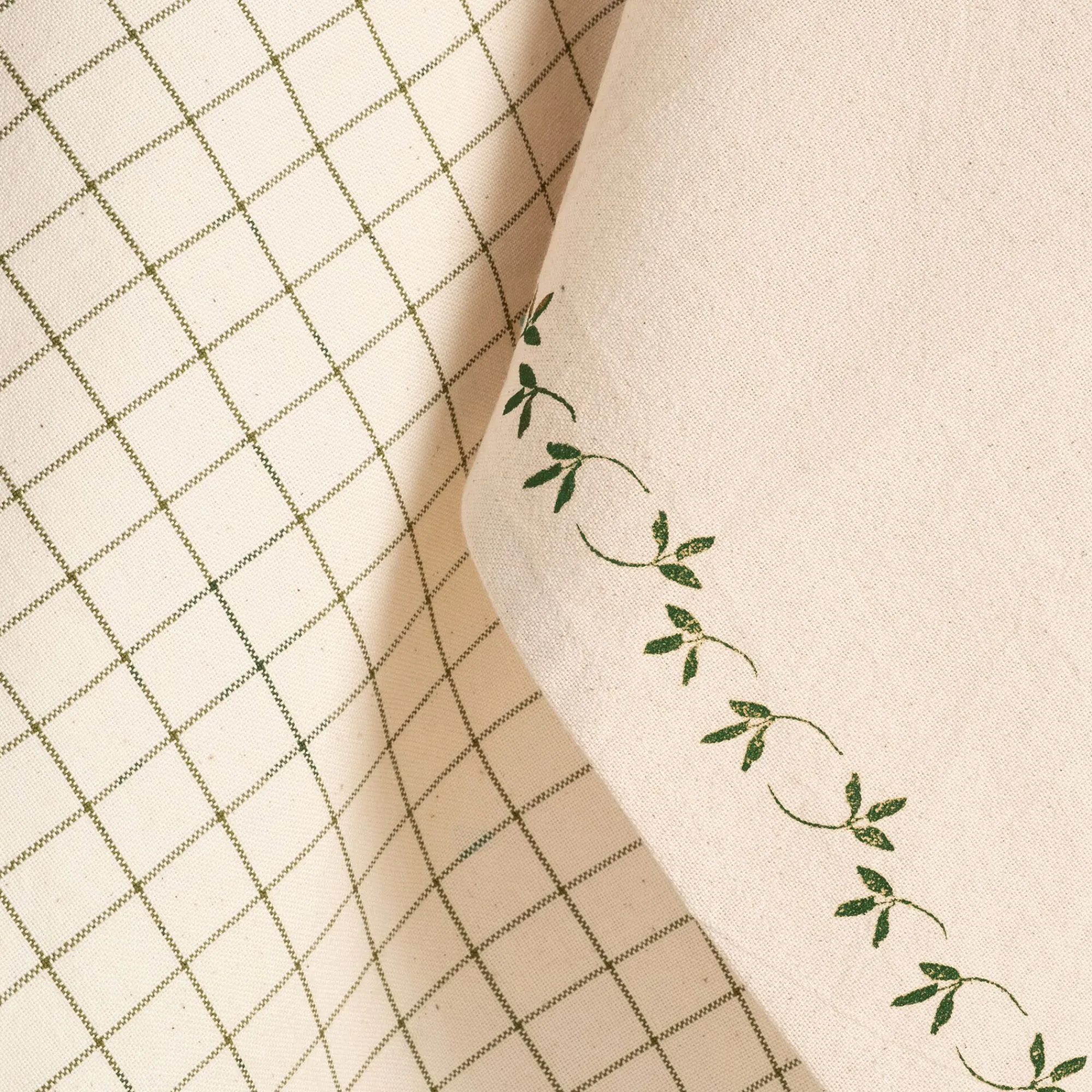 alinea Tablier Et Torchon*Lot de 2 torchons en coton à motifs 50x70cm - mousse Vert