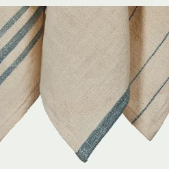 alinea Tablier Et Torchon*Lot de 3 torchons en coton beige et bleu Blanc