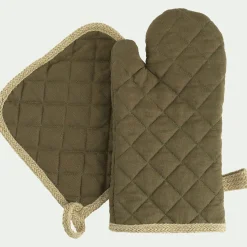 alinea Tablier Et Torchon*Lot de manique et gant de cuisine - garrigue Vert