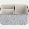 alinea Panier|Panier De Rangement Salle De Bain*Lot de paniers de rangement en feutrine - gris