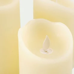 alinea Bougie Et Photophore De Noël*Lot de trois bougies à LED H26cm - Blanc
