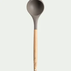 alinea Ustensile De Cuisine|Couvert De Service*Louche en bois et silicone - brun terre ombre