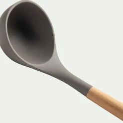alinea Ustensile De Cuisine|Couvert De Service*Louche en bois et silicone - brun terre ombre