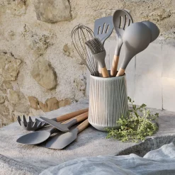 alinea Ustensile De Cuisine|Couvert De Service*Louche en bois et silicone - brun terre ombre