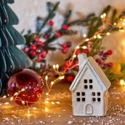 alinea Décoration De La Table De Noël|Objet Décoratif De Noël*Maisonnette à poser en céramique - Beige