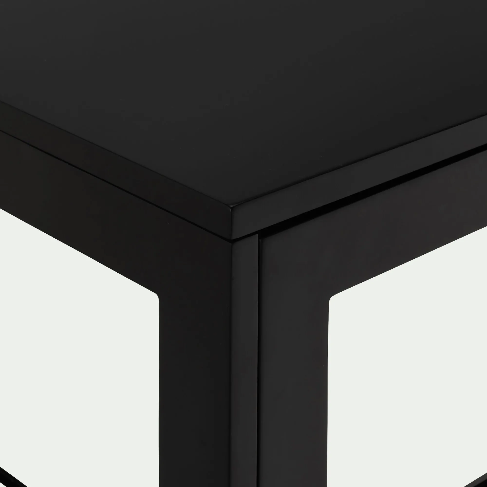 alinea Meuble Tv*Meuble tv 4 portes en bois et verre - L180xl42xH51cm Noir