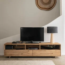 alinea Meuble Tv*Meuble TV en acacia L170cm - Bois clair