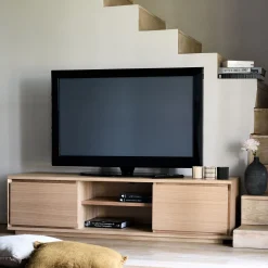 alinea Meuble Tv*Meuble TV en bois 2 portes - Bois clair