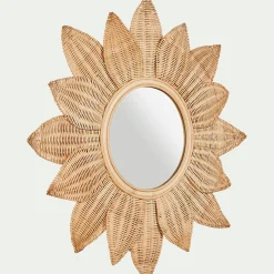 alinea Matelas Enfant|Déco Murale*Miroir fleur en rotin - d80cm Naturel