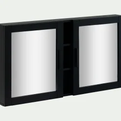 alinea Miroir De Salle De Bain*Miroirs rectangulaires double de salle de bain en bois de cèdre - L110cm Noir