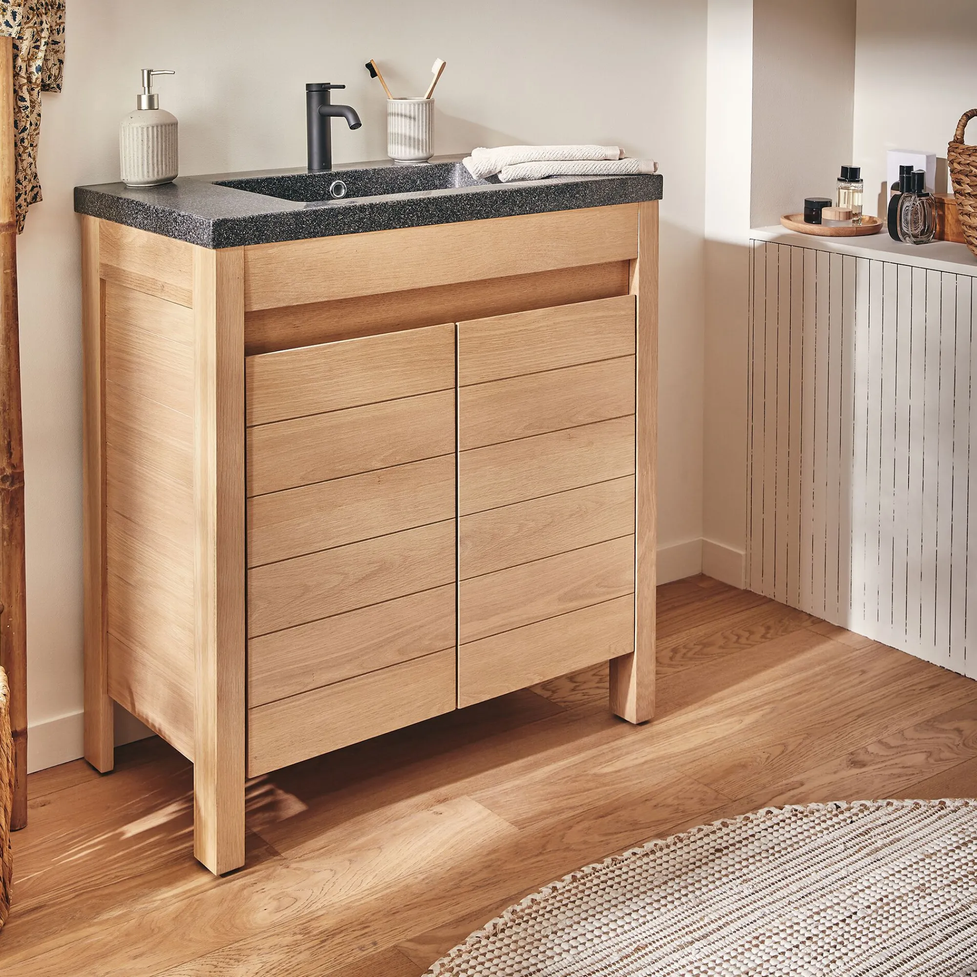 alinea Mitigeur*Mitigeur de lavabo en laiton - H14,6cm Noir