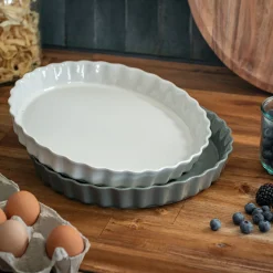 alinea Plat À Four*Moule à tarte en céramique D31cm - cèdre Vert