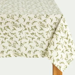 alinea Nappe|Nappe Et Serviette De Noël*Nappe en coton à motif végétal 150x250cm - Vert