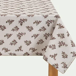 alinea Nappe|Nappe Et Serviette De Noël*Nappe en coton motif floral 150x250cm - Blanc