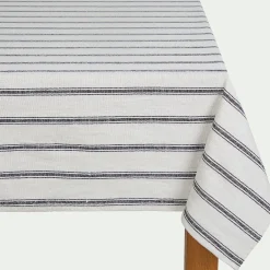alinea Nappe*Nappe en lin et coton noir et 170x250cm Blanc