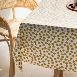 alinea Nappe|Nappe Et Serviette De Noël*Nappe enduite en coton motif figuier - argan 150x250cm Jaune