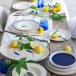 alinea Nappe*Nappe finition brodée Kissos en coton 145x250cm - Blanc