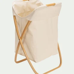 alinea Panier À Linge*Panier à linge en polycoton et bambou H67xL46cm - blanc