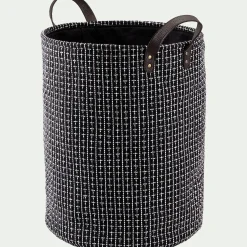 alinea Accessoire De Salle De Bain|Panier À Linge*Panier à linge en tissu - H50xD38cm Noir