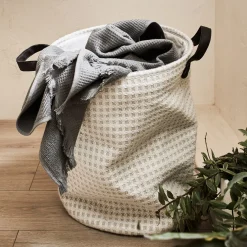 alinea Accessoire De Salle De Bain|Panier À Linge*Panier à linge en tissu H50xD38cm - Blanc