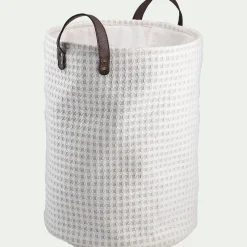 alinea Accessoire De Salle De Bain|Panier À Linge*Panier à linge en tissu H50xD38cm - Blanc