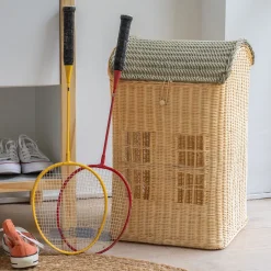 alinea Matelas Enfant|Boîte De Rangement Enfant*Panier à linge maison en rotin H55cm - naturel