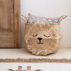 alinea Matelas Enfant|Panier Déco Enfant*Panier déco lion en jonc de mer D40xH38cm - naturel