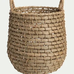 alinea Panier*Panier déco tressé en jonc de mer H24cm - naturel