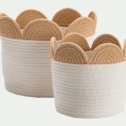 alinea Matelas Enfant|Panier*Panier de rangement bicolore D30x26cm - naturel